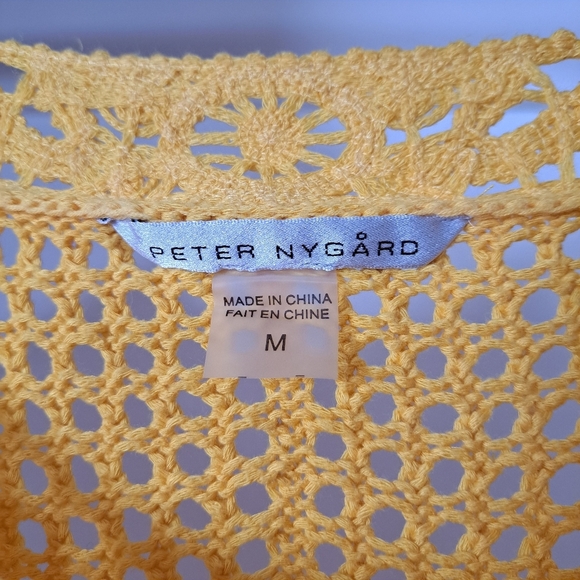 Peter nygard | Canary yellow crochet cottagecore knit t shirt - Picture 8 of 13